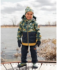 Deux par Deux Baby Boys Stretch Jersey Beanie Green Dinosaur Print