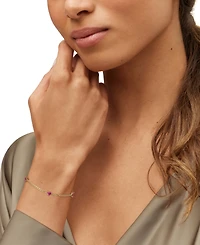 Macy's Created Pink Sapphire Station Bracelet (1-3/4 ct. t.w.) in 14k Yellow Gold-Plated Sterling Silver