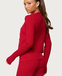 Edikted Women's Adannah Ribbed Knit Button Up Cardigan