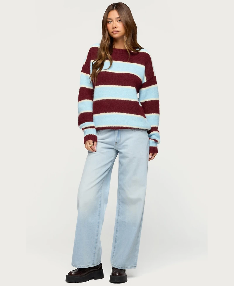Edikted Women's Conrad Striped Knit Sweater