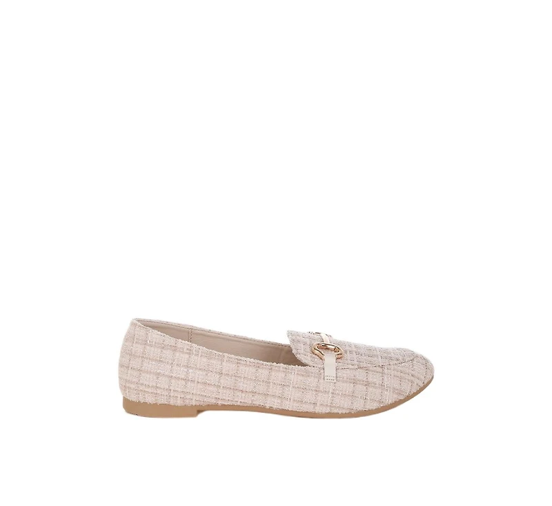 London Rag Women's Drairi Horsebit Detail Tweed Loafers