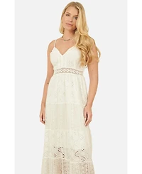 Yumi Women's Ruched Back Tiered Maxi Dress