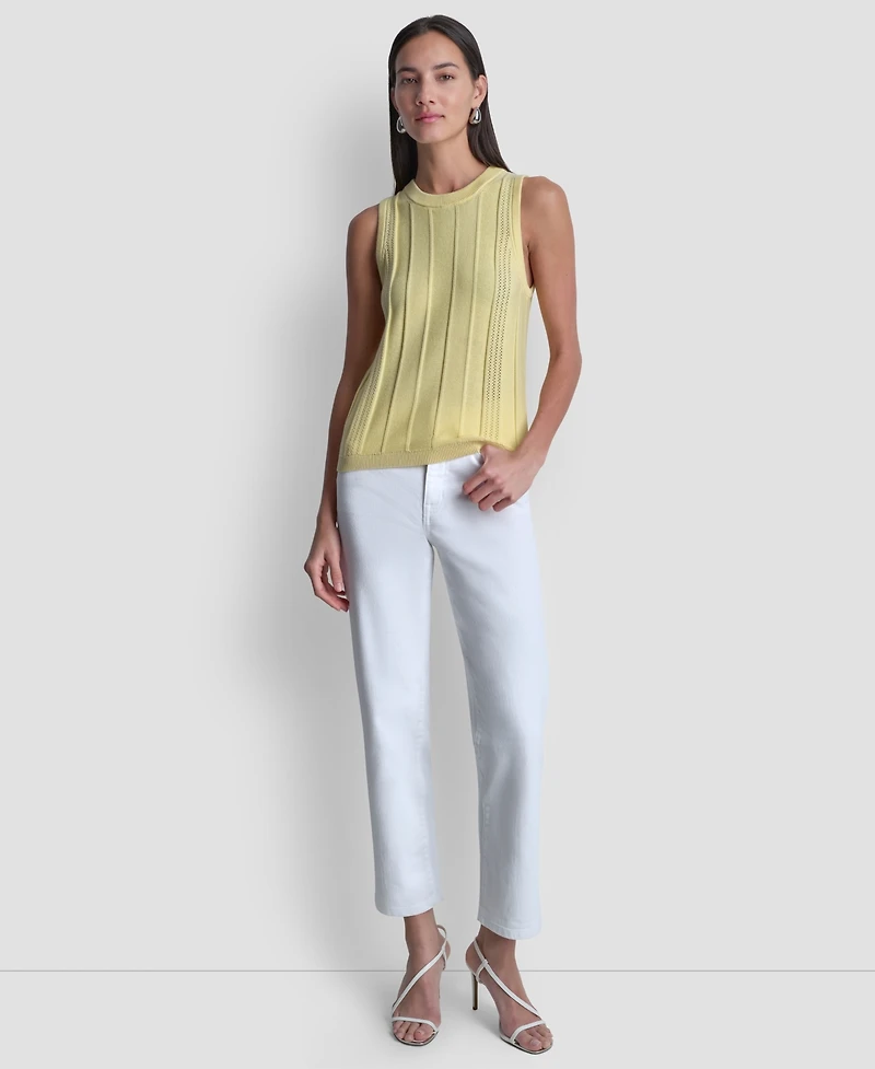 Dkny Women's Crew Neck Sleeveless Sweater
