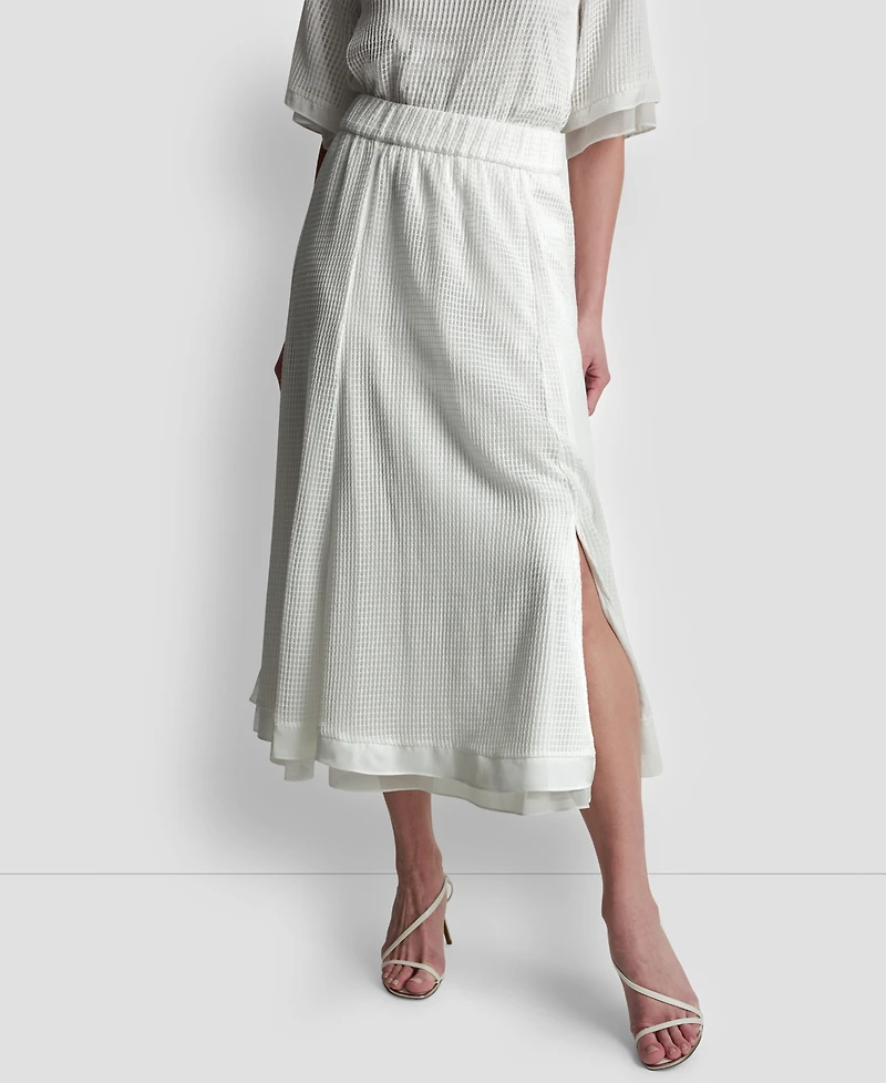 Dkny Women's Layered Window Pane Ankle Skirt