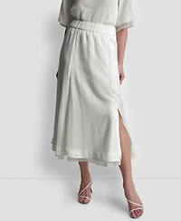 Dkny Women's Layered Window Pane Ankle Skirt