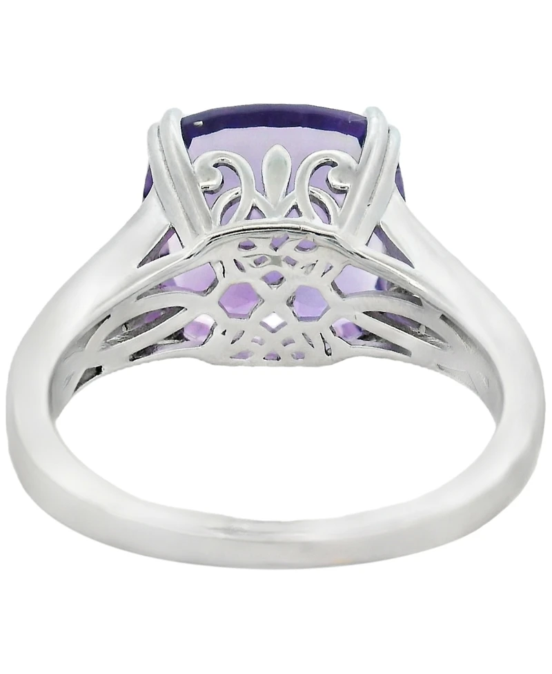 Macy's Amethyst (6.50 ct. t.w.) & White Topaz (0.08 ct. t.w.) Ring in Sterling Silver