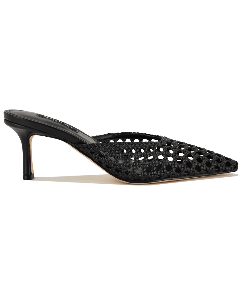 Nine West Women's Camenlaw Woven Kitten Heel Mules Pumps