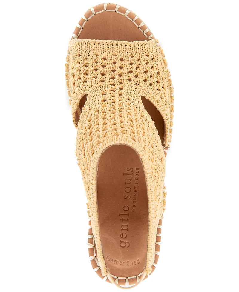 Gentle Souls Women's Cody Knit Round Toe Wedge Sandals