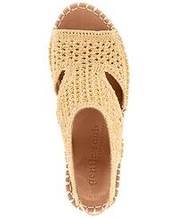 Gentle Souls Women's Cody Knit Round Toe Wedge Sandals