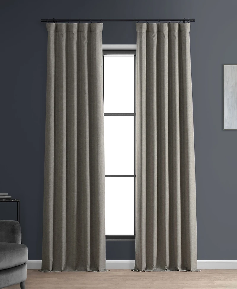 Half Price Drapes Destination Slate Faux Linen Hotel Blackout Curtain