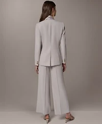 Donna Karan New York Petite Shawl Collar Long Sleeve Jacket High Waist Wide Leg Pants