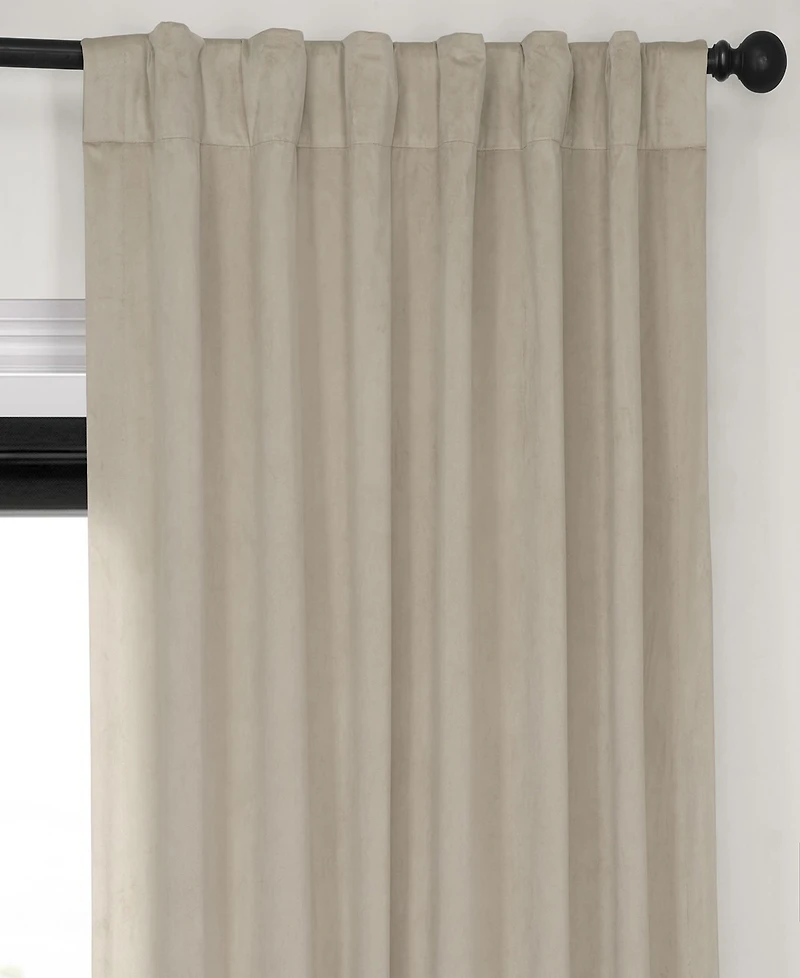 Half Price Drapes Cool Beige Signature Velvet Blackout Curtain