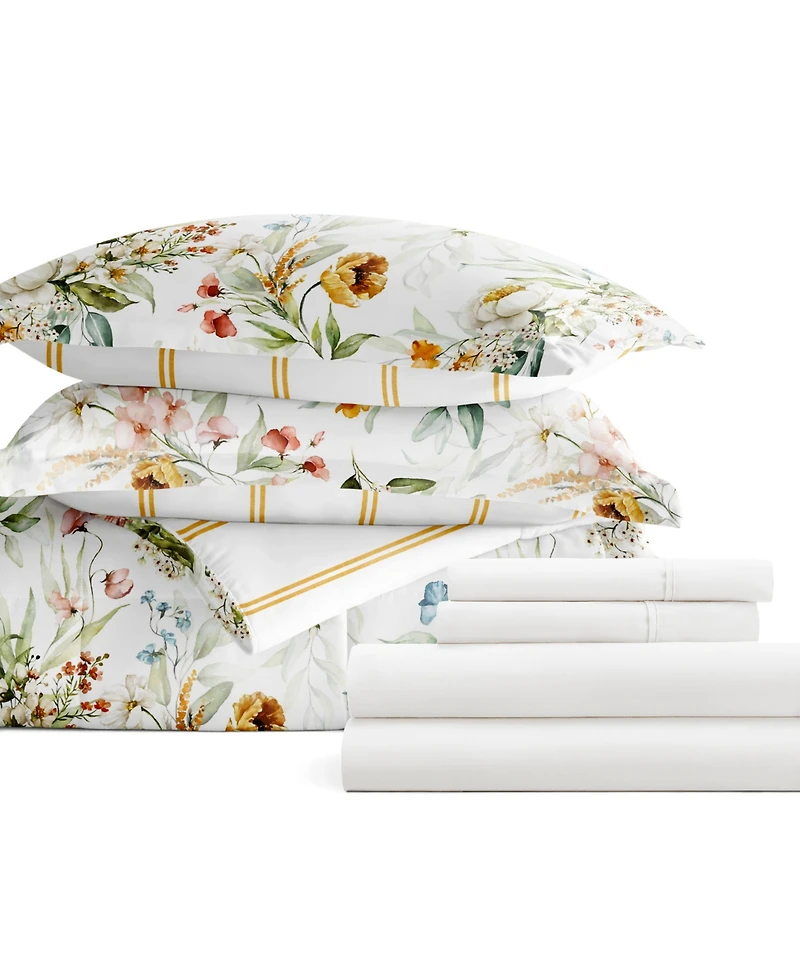 ienjoy Home Bedding Bundle Patterned 7-Piece Comforter Set, California King