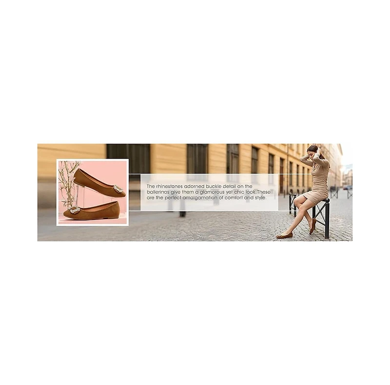 London Rag Prajik Rhinestone Buckle Detail Ballerinas
