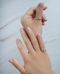 Wrapped Diamond East-West Cross Ring (1/8 ct. t.w.) 14k White or Yellow Gold, Created for Macy's