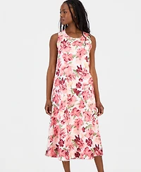 Charter Club Petite Printed Linen Midi Dress, Macy's Exclusive