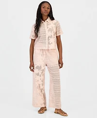 And Now This Women's Lace Drawstring-Waist Wide-Leg Pants, Macy's Exclusive