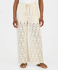 And Now This Women's Cotton Crochet Wide-Leg Pants, Macy's Exclusive