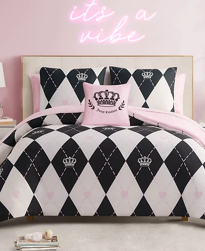 Juicy Couture Royal Argyle Reversible 8-Pc. Comforter Set, King