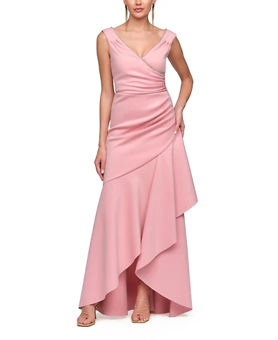 Js Collections Women's V-Neck Marla High Low Gown
