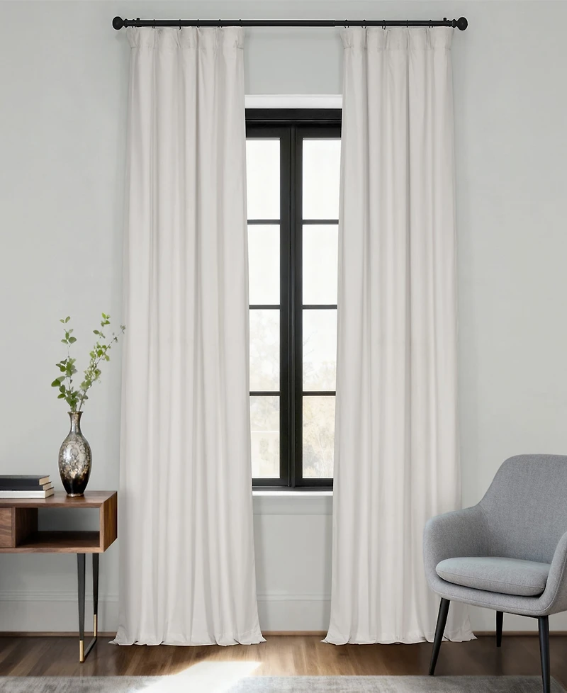 Half Price Drapes Porcelain White Signature Velvet Blackout Curtain