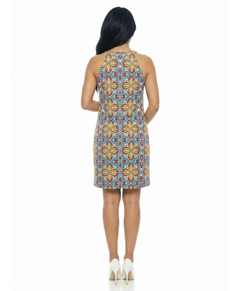 24seven Comfort Apparel Women's and Plus Maternity Sleeveless Keyhole Dress