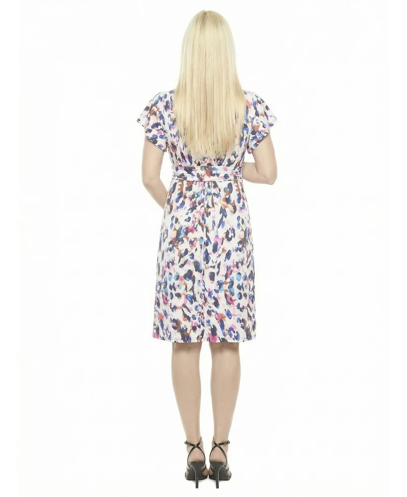 24seven Comfort Apparel Women's and Plus Size V-Neck Pocket Dress