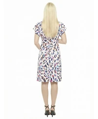 24seven Comfort Apparel Women's and Plus Size V-Neck Pocket Dress