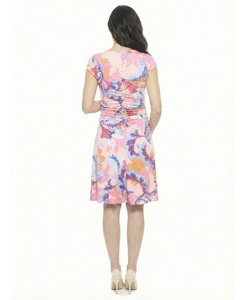 24seven Comfort Apparel Women's and Plus Maternity V-Neck Knee Length Dress