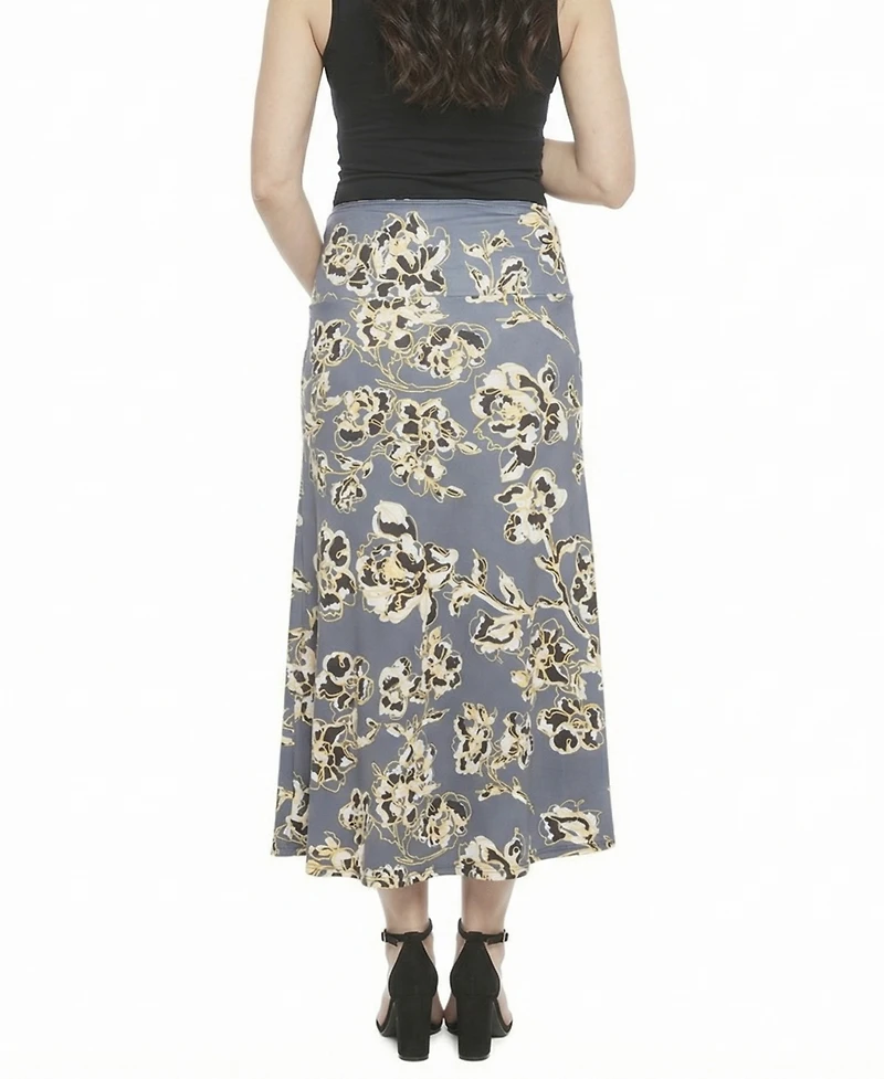 24seven Comfort Apparel Women's and Plus Maternity A-Line Maxi Skirt