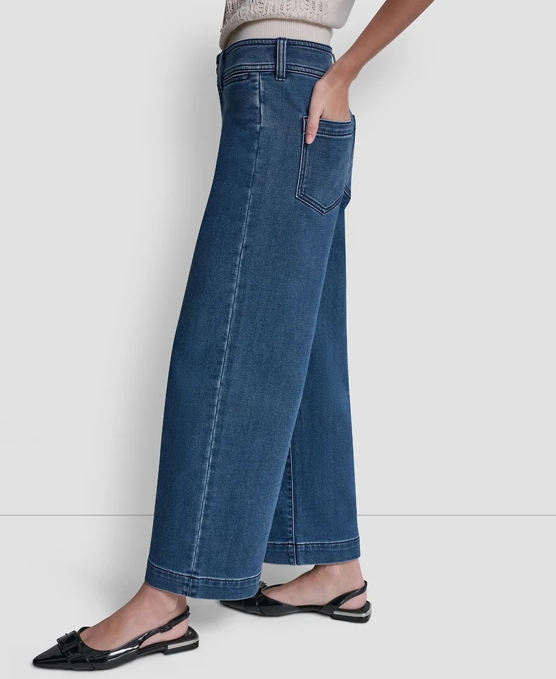 Dkny Jeans Petite Indigo Knit High Rise Ankle Pants