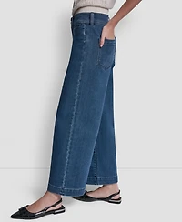 Dkny Jeans Petite Indigo Knit High Rise Ankle Pants