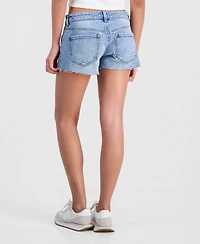 Celebrity Pink Juniors' Exposed Bandana-Pocket Denim Shorts