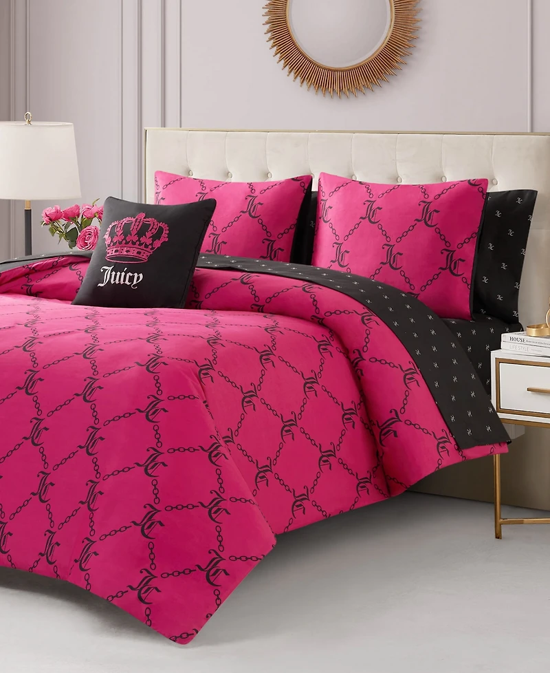 Juicy Couture Logo Link 6-Pc. Comforter Set, Twin