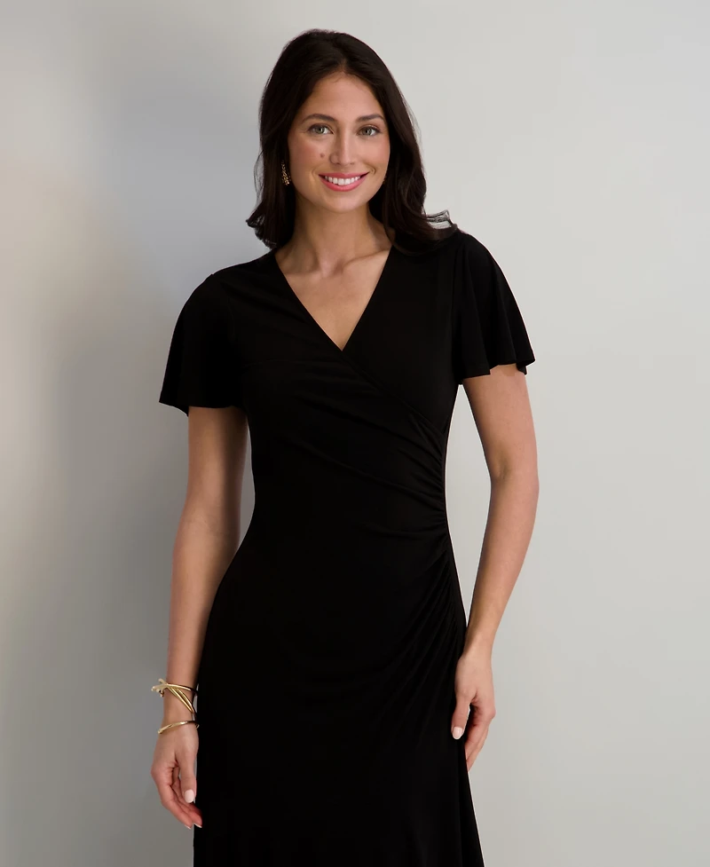 kensie Flutter-Sleeve Midi Dress