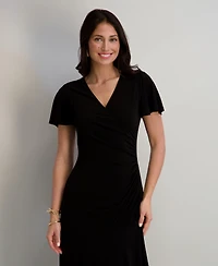 kensie Flutter-Sleeve Midi Dress