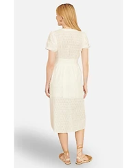 Yumi Women's Broderie Anglaise Midi Dress
