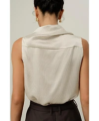 Lilysilk Women's Asymmetric Silk Charmeuse Sleeveless Top