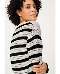 Olsen Women's Abstract Open Knit Sweater