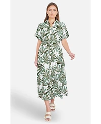 Yumi Women's Relaxed Boho Print Maxi Shirt Dress