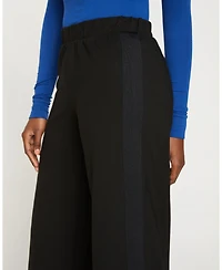 Universal Standard Women's Plus Wide Leg Stripe Ponte Pant