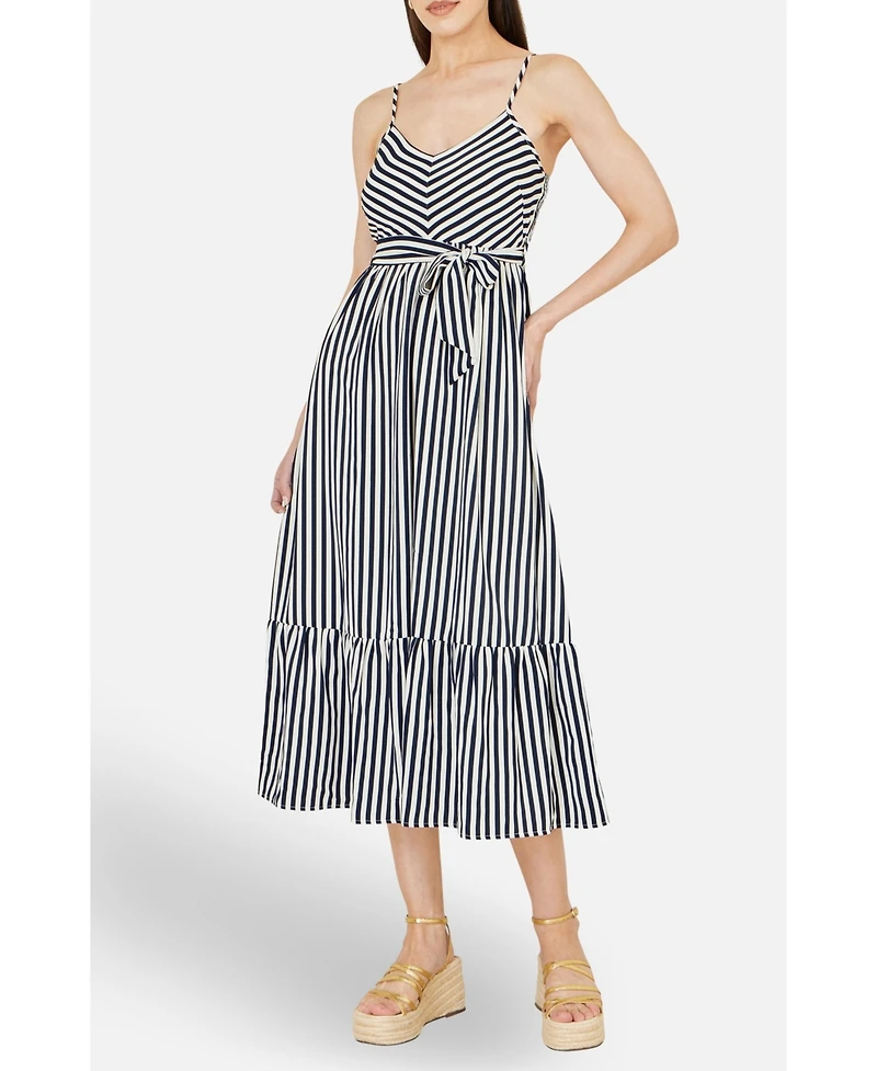 Yumi Women's Stripe Midi Sun Dress