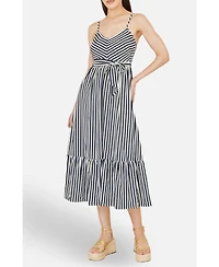 Yumi Women's Stripe Midi Sun Dress
