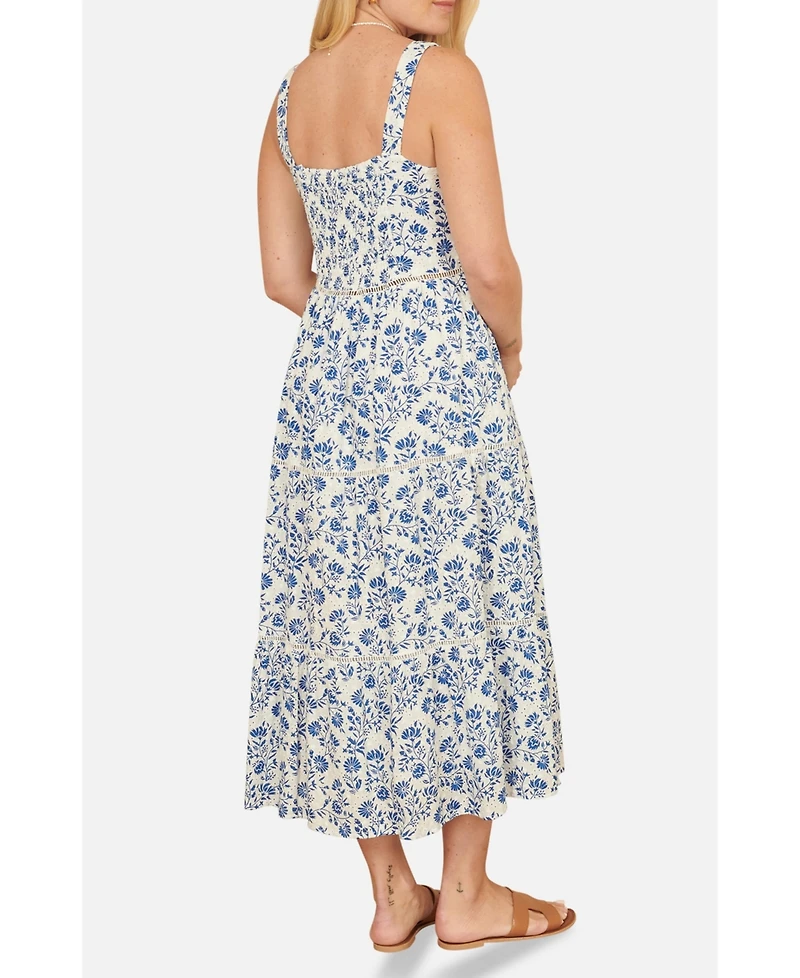 Yumi Women's Floral Broderie Anglaise Midi Sun Dress