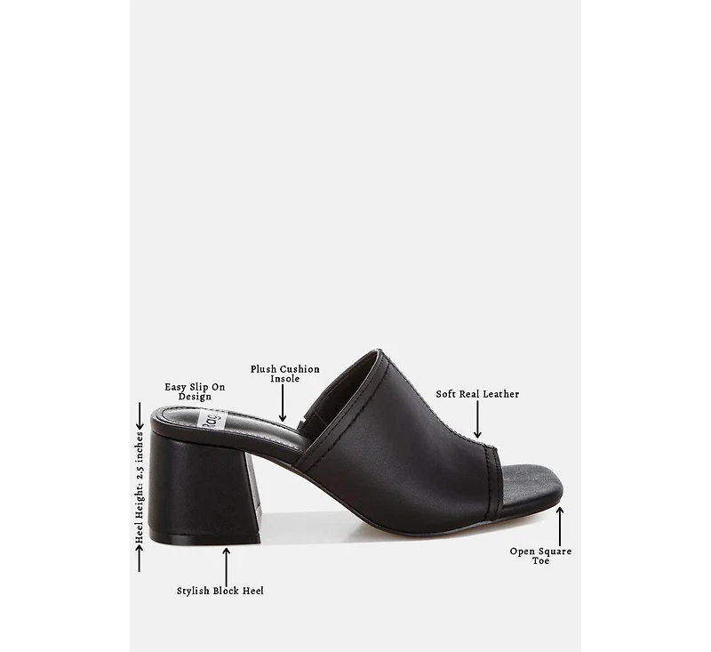 Rag and Co Womens Wuling Slip-On Soft Leather Heels