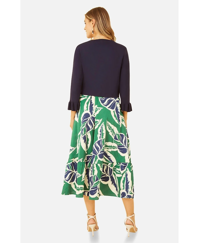 Yumi Women's Bell Sleeves Cropped Cardigan