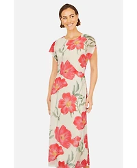 Yumi Women's Poppy Print Midi Mesh Dress