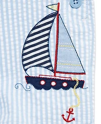 Little Me Baby Boys' Sailboat Printed Shortall and Polo Shirt, 2-Piece Set