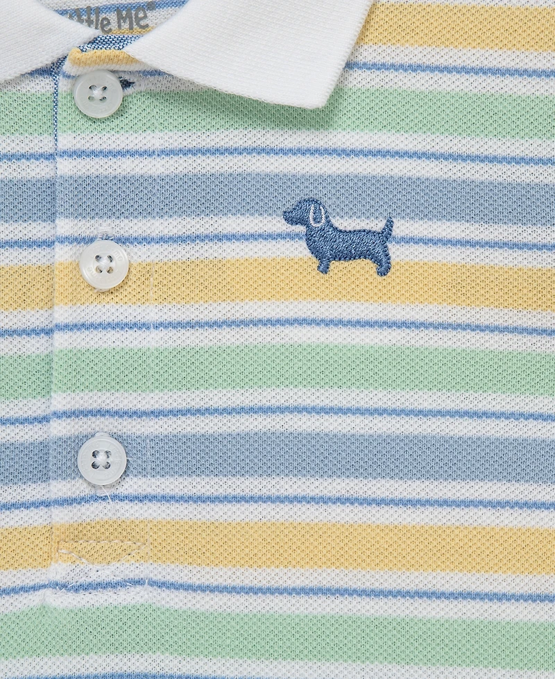 Little Me Baby Boys' Collared Neck Polo Shirt and Shorts, 2-Piece Set