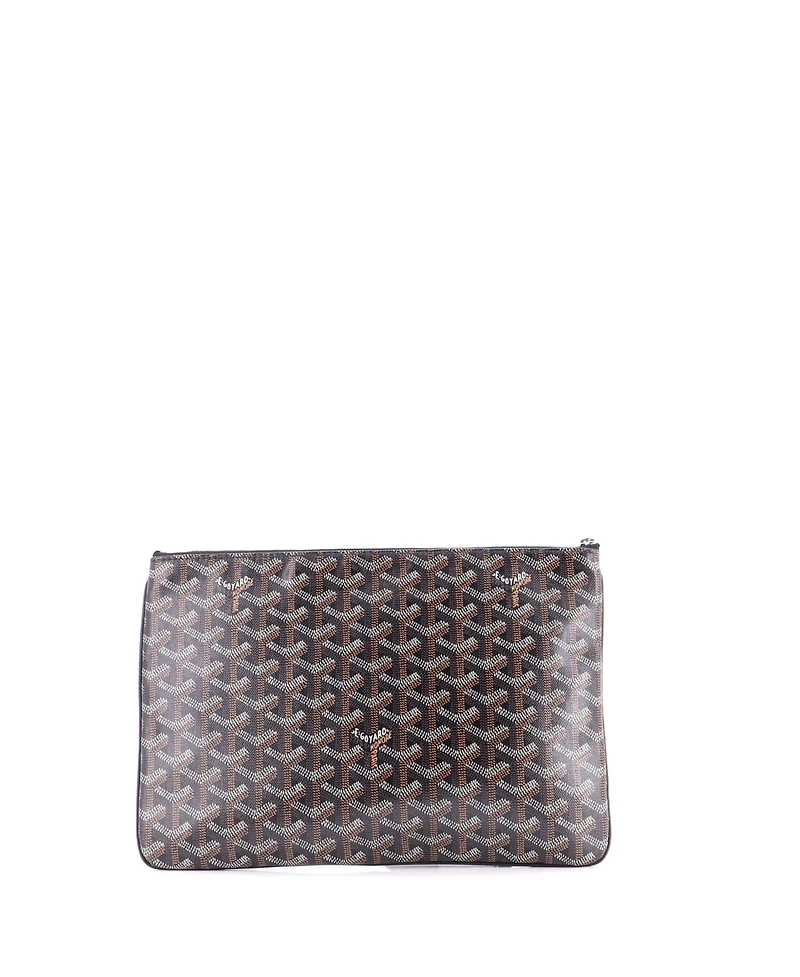 Pre-Owned Goyard Mm Senat Zip Pouch Coated Canvas